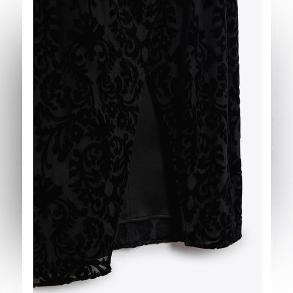 Zara Black Jacquard Dress with Rhinestone Buckle - Picture 5 of 8